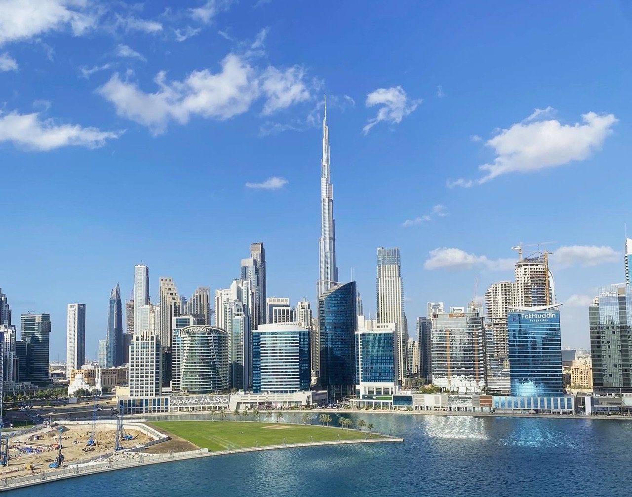 The Burj Khalifa over Business Bay, Dubai